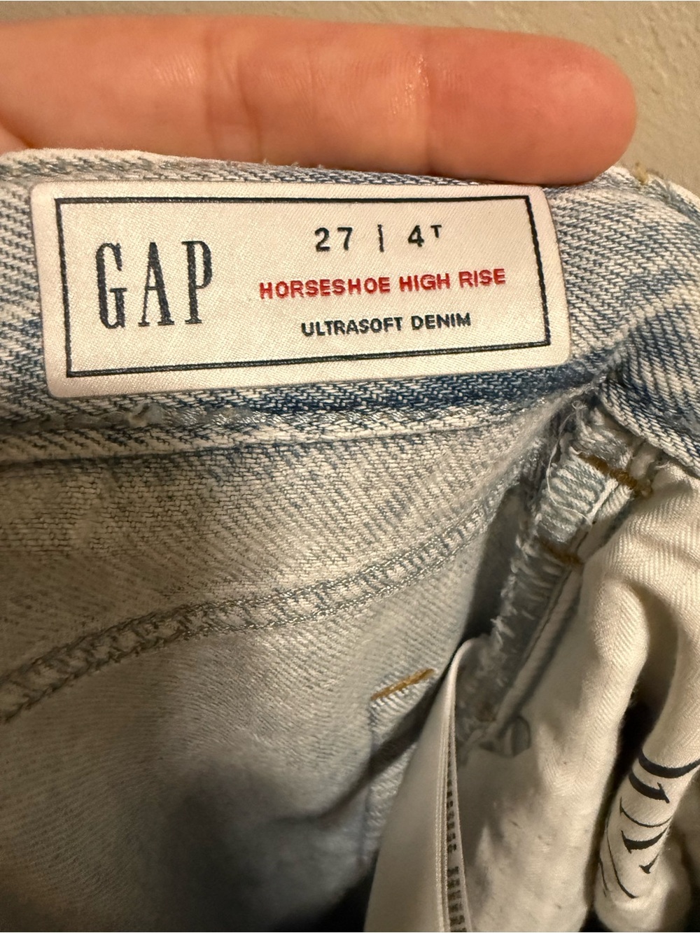 GAP Pale Blue Wide-Leg Tie Waist Jeans - Picture 4 of 5